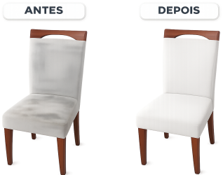 Antes e depois da cadeira estofada