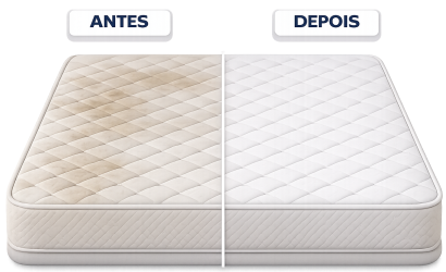 Antes e depois da limpeza do colchão
